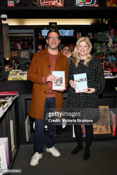 Josh Schwartz, Rachel Bilson and Stephanie Savage attend the reading of "Welcome to The O.C.: an Oral History" at Book Soup on February 21, 2024 in...