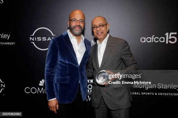 Jeffrey Wright and George C. Wolfe, winner of the Legacy Award attend the 15th Annual AAFCA Awards at Beverly Wilshire, A Four Seasons Hotel on...