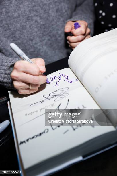 Rachel Bilson signs books during the reading of "Welcome to The O.C.: an Oral History" at Book Soup on February 21, 2024 in West Hollywood,...