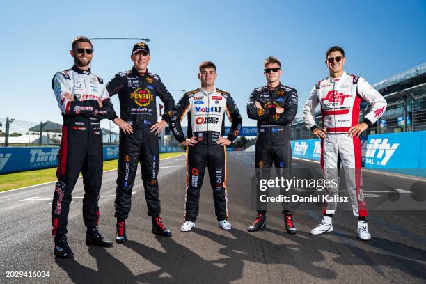 New Zealand drivers Andre Heimgartner driver of the R&J Batteries Racing Camaro, Matthew Payne driver of the Penrite Racing Mustang GT, Ryan Wood...