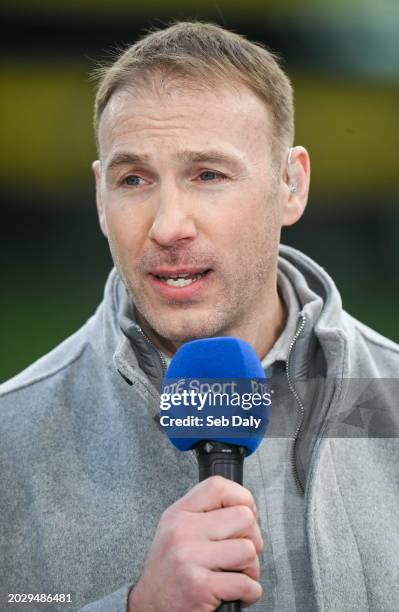 Dublin , Ireland - 24 February 2024; RTÉ rugby analyst Stephen Ferris before the Guinness Six Nations Rugby Championship match between Ireland and...