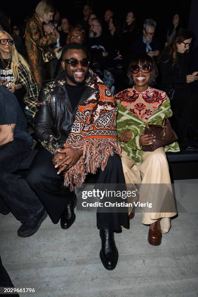 Winston Duke and Yvonne Orji attends the Etro Fashion Show during Milan Fashion Week - Womenswear Fall/Winter 2024-2025 on February 21, 2024 in...