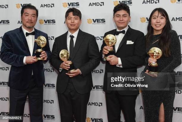 Taehyun Park, YJ Lee, Pepe Orozco and Kelly Han win the VES Award for Outstanding Created Environment in an Animated Feature for "Spider-Man: Across...