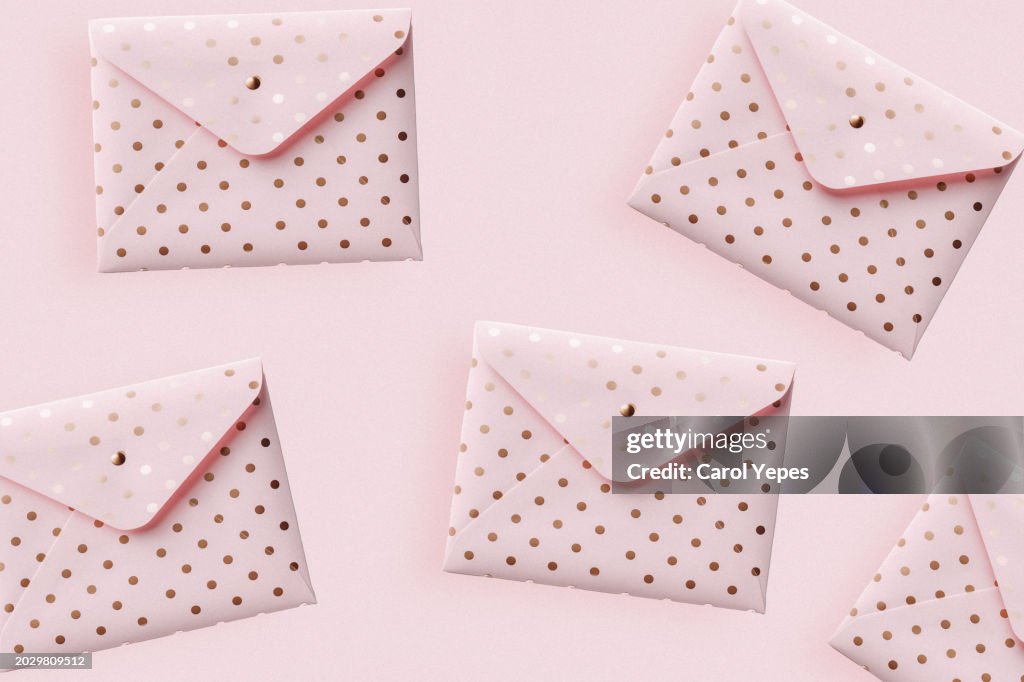 Pink envelopes in pink