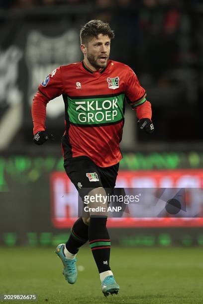 Lasse Schone of NEC Nijmegen during the Dutch Eredivisie match between NEC Nijmegen and Sparta Rotterdam at De Goffert on February 24, 2024 in...