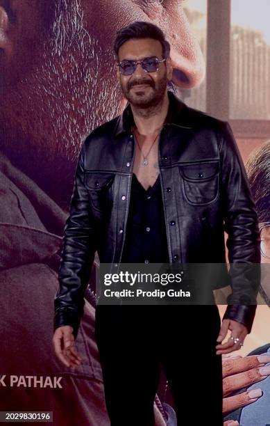 Ajay Devgan attends the trailer launch of film 'Shaitaan' on February 22, 2024 in Mumbai, India.