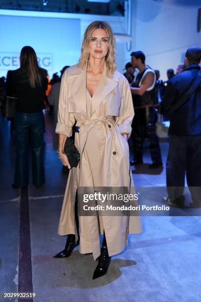 Italian actress, television presenter and former model Martina Colombari guest at the Iceberg fashion show at Milan Fashion Week Women's Collection...