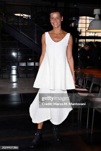 Nadège Dubospertus attends the Calcaterra fashion show during the Milan Fashion Week Womenswear Fall/Winter 2024-2025 on February 22, 2024 in Milan,...