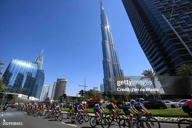 Remi Cavagna of France and Team Movistar, Maurice Ballerstedt of Germany and Team Alpecin-Deceuninck, Carlos Verona of Spain and Team Lidl-Trek, Tim...