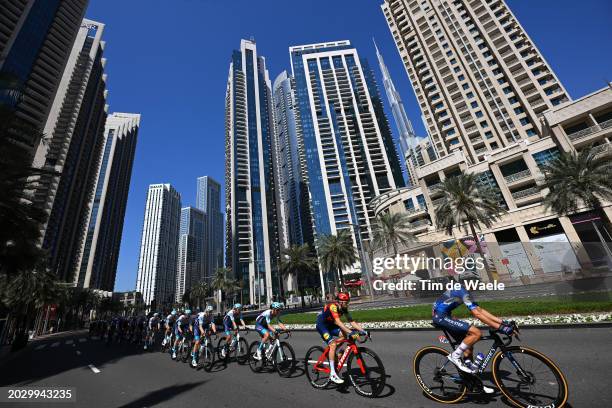 Pello Bilbao of Spain and Team Bahrain-Victorious, Dario Cataldo of Italy and Team Lidl-Trek, Mauri Vansevenant of Belgium and Team Soudal-Quick Step...