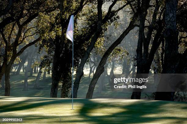 Pinflag on the 10th green during the first round of the Trophy Hassan II at Royal Golf Dar Es Salam on February 22, 2024 in Rabat.