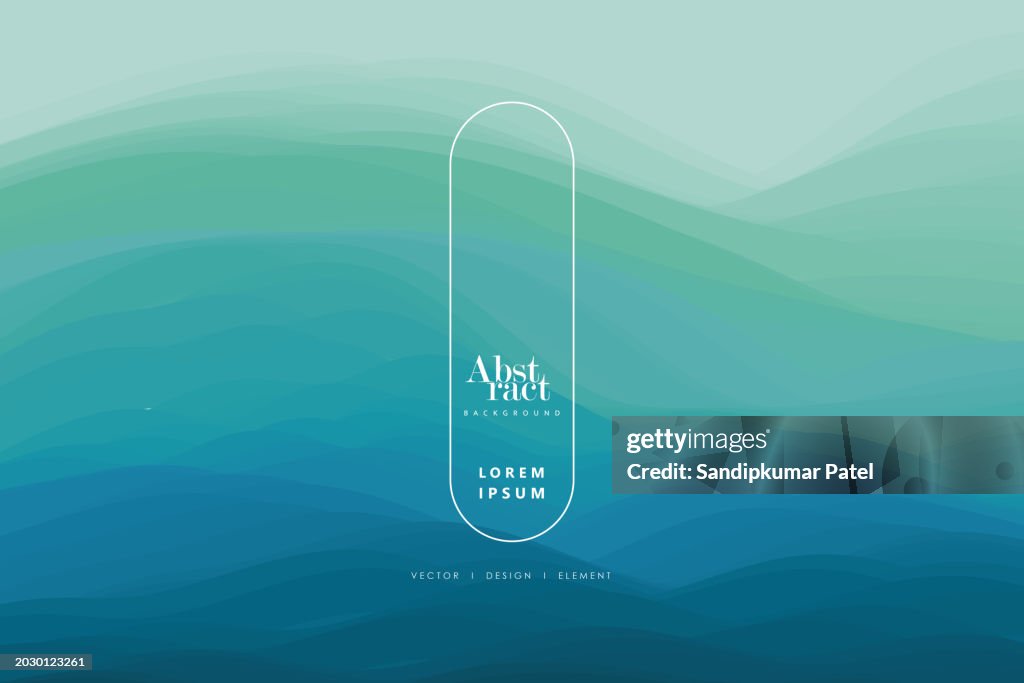 Blue curves and the waves of the sea range from soft to dark vector background flat design style