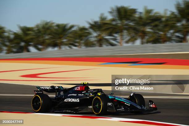 Lewis Hamilton of Great Britain driving the Mercedes AMG Petronas F1 Team W15 on track during day two of F1 Testing at Bahrain International Circuit...