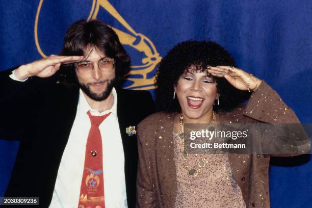 American singers Steve Bishop and Minnie Ripperton attending the Grammy Awards in Los Angeles, California, February 15th 1979.