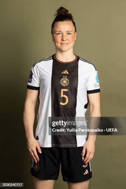 Marina Hegering of Germany poses for a portrait prior to the UEFA Women´s Nations League Finals 2024 on February 21, 2024 in Frankfurt am Main,...