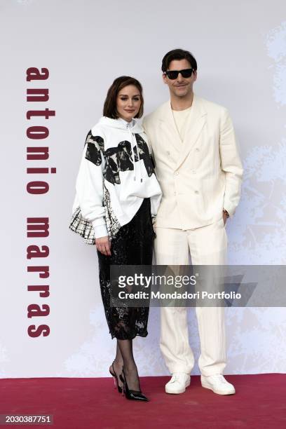 German model, photographer and designer Johannes Huebl and American actress and model Olivia Palermo guests at the Antonio Marras fashion show at...