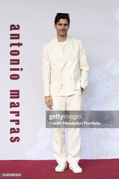 German model, photographer and designer Johannes Huebl guest at the Antonio Marras fashion show at Milan Fashion Week Women's Collection Fall Winter...