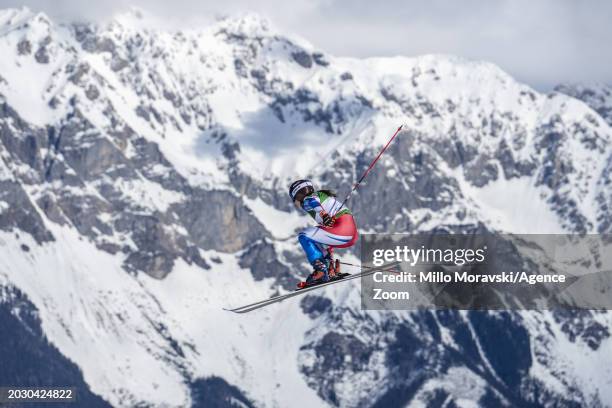 Mylene Ballet Baz of Team France in action during the FIS Freestyle Ski World Cup Men's and Women's Ski Cross on February 25, 2024 in Reiteralm,...