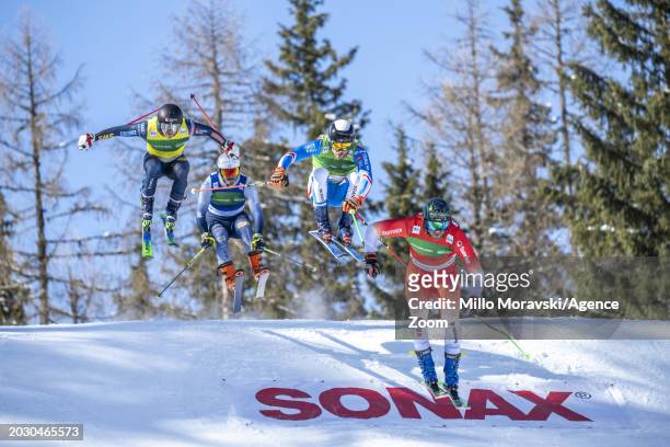 Eliott Piccard of Team France in action during the FIS Freestyle Ski World Cup Men's and Women's Ski Cross on February 25, 2024 in Reiteralm, Austria.