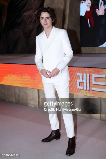 Actor Timothee Chalamet attends the "Dune: Part Two" Seoul Premiere on February 22, 2024 in Seoul, South Korea.