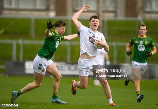 Meath , Ireland - 25 February 2024; Alex Beirne of Kildare in action against Adam O'Neill of Meath during the Allianz Football League Division 2...