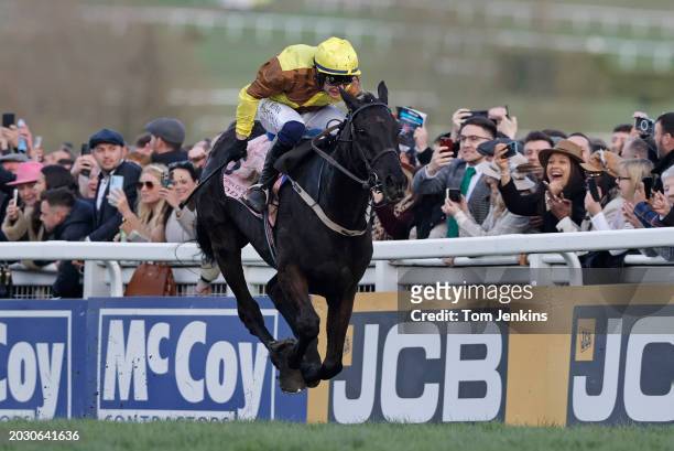 Paul Townend on Galopin Des Champs winning the Gold Cup during racing on day four of the Cheltenham National Hunt jump racing festival at Cheltenham...