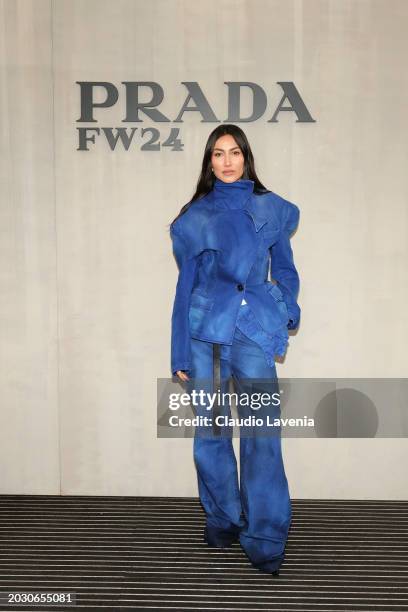 Giorgia Tordini attends the Prada Fall/Winter 2024 Womenswear fashion show during Milan Fashion Week Fall/Winter 2024 - 2025 on February 22, 2024 in...