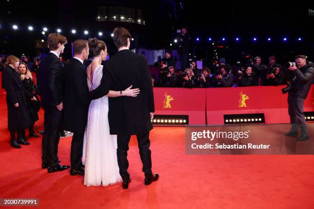 Leonardo Tano, Rocco Siffredi of the movie "Supersex", Rosa Caracciolo and Lorenzo Tano attend the "Seven Veils" premiere during the 74th Berlinale...