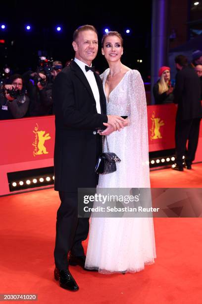 Rocco Siffredi of the movie "Supersex" and his wife Rosa Caracciolo attend the "Seven Veils" premiere during the 74th Berlinale International Film...