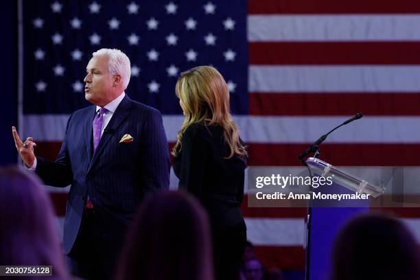 Chairman of American Conservative Union Matt Schlapp and his wife Mercedes Schlapp give opening remarks at the Conservative Political Action...