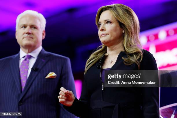 Chairman of American Conservative Union Matt Schlapp and his wife Mercedes Schlapp give opening remarks at the Conservative Political Action...