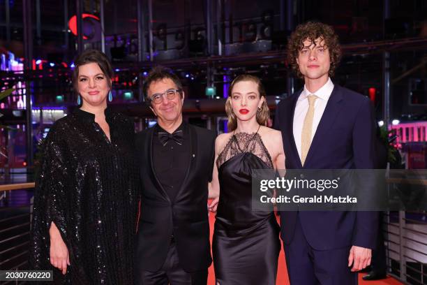 Ambur Braid, Atom Egoyan, Amanda Seyfried and Douglas Smith attend the "Seven Veils" premiere during the 74th Berlinale International Film Festival...