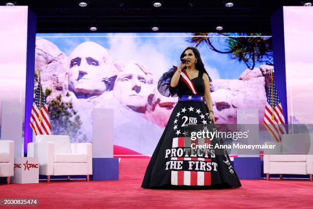 Country singer Natasha Owens sings during the Conservative Political Action Conference at Gaylord National Resort Hotel And Convention Center on...