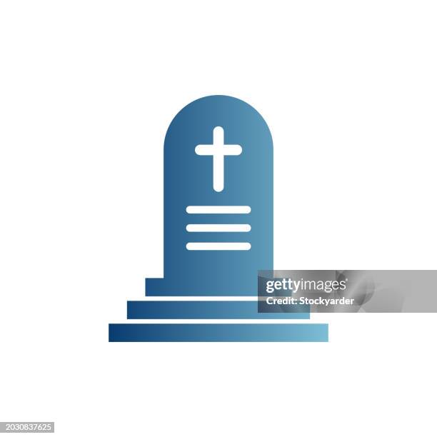 ancient headstone gradient solid icon - dense population stock illustrations