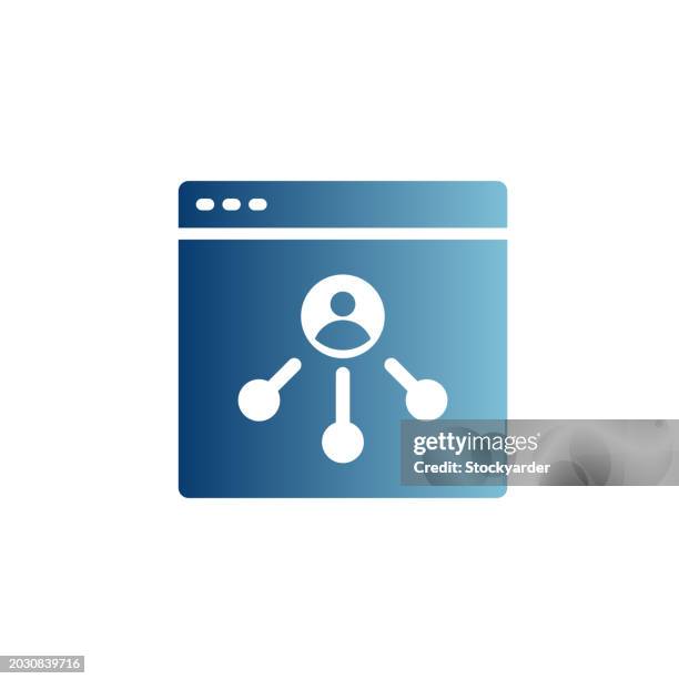 organization chart gradient solid icon - tree progression icons stock illustrations