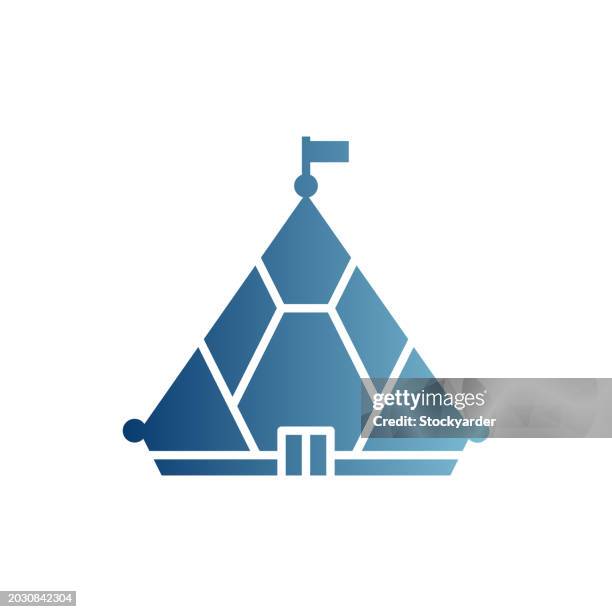 circus tent gradient solid icon - event manager stock illustrations