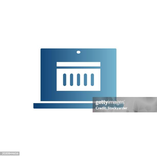 browser support gradient solid icon - web designer white background stock illustrations