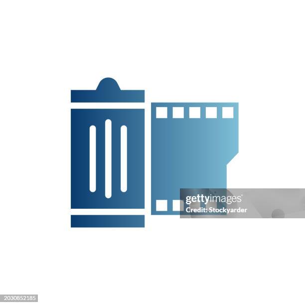 film reel gradient solid icon - photo shoot vector stock illustrations