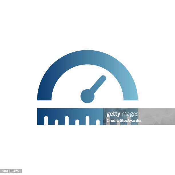 performance and satisfaction measurement gradient solid icon - digital speedometer stock illustrations