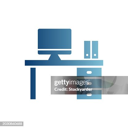 Home Office Gradient Solid Icon Home Office Gradient Solid Icon
