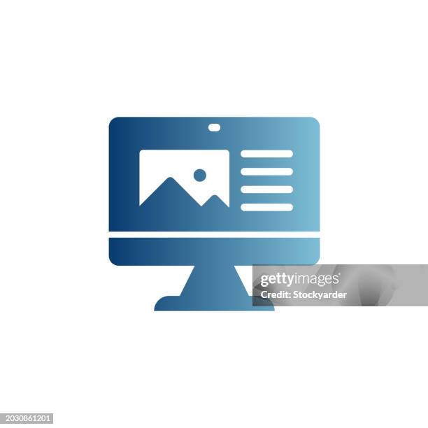 social media account gradient solid icon - web designer white background stock illustrations