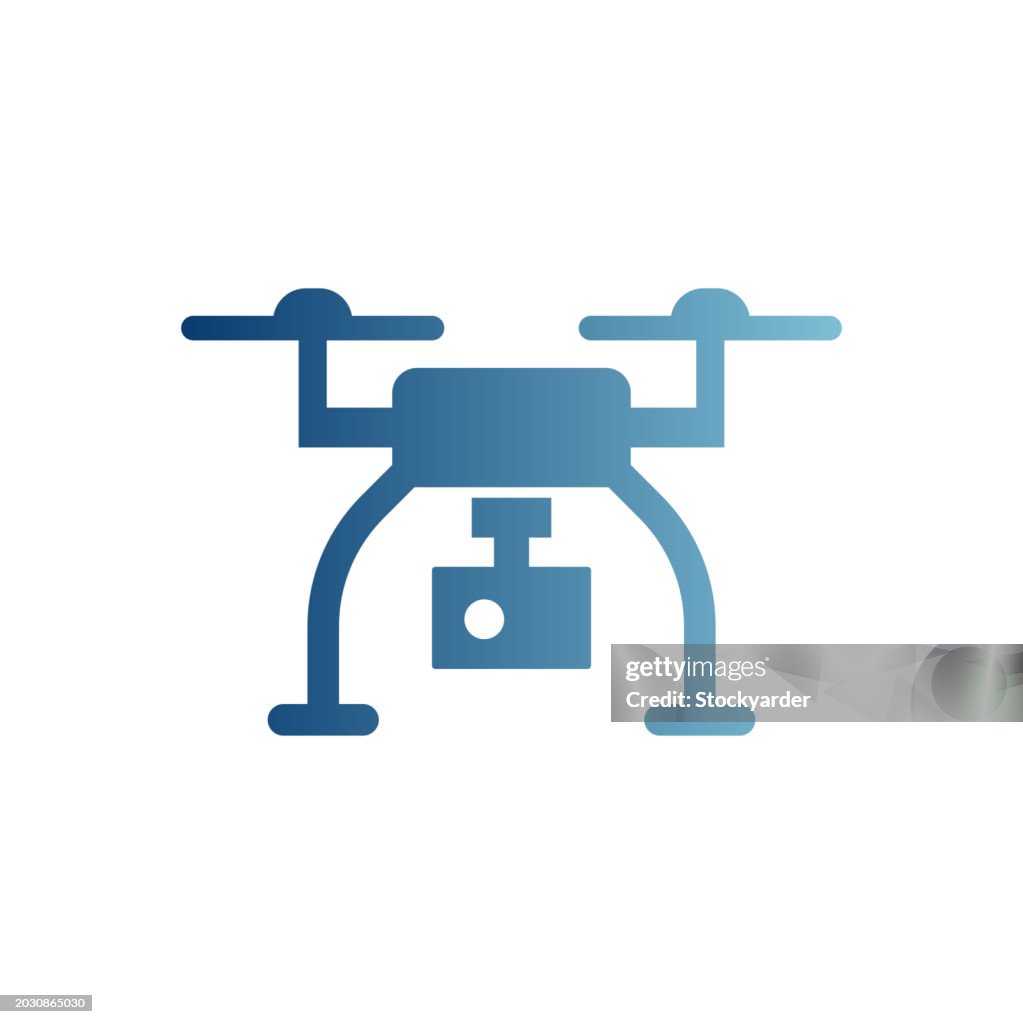 Surveillance Drone Gradient Solid Icon