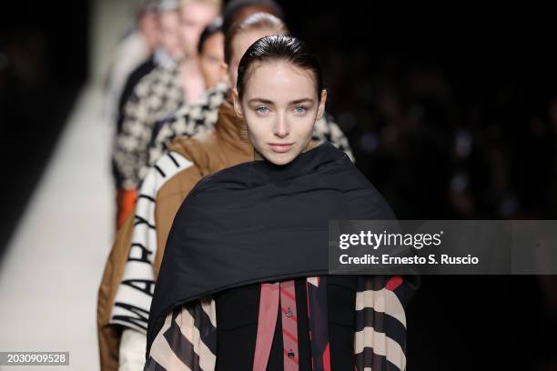 Models walk the runway at the Maryling Fashion Show during Milan Fashion Week FW24 on February 22, 2024 in Milan, Italy.