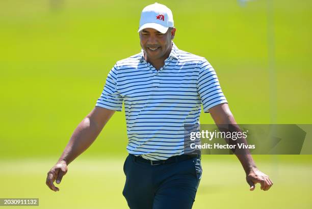 Jhonattan Vegas of Venezuela walks on the 12th green during the first round of the Mexico Open at Vidanta at Vidanta Vallarta on February 22, 2024 in...