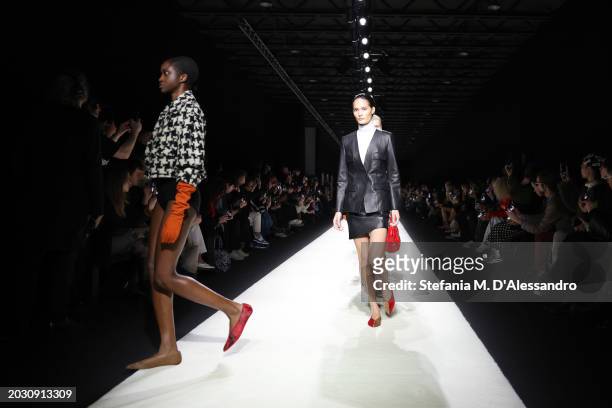 Models walk the runway at the Maryling Fashion Show during Milan Fashion Week FW24 on February 22, 2024 in Milan, Italy.