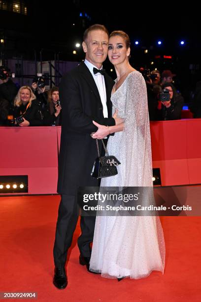 Rocco Siffredi and wife Rosa Caracciolo attend the "Seven Veils" premiere during the 74th Berlinale International Film Festival Berlin at Berlinale...