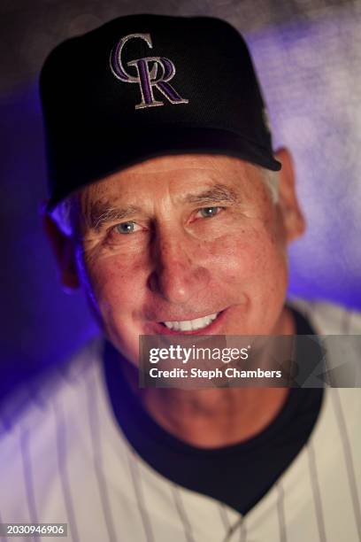 Manager Bud Black of the Colorado Rockies poses for a portrait during photo day at Salt River Fields at Talking Stick on February 22, 2024 in...