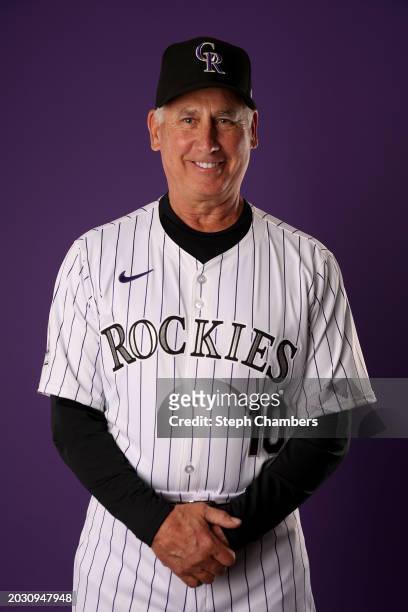 Manager Bud Black of the Colorado Rockies poses for a portrait during photo day at Salt River Fields at Talking Stick on February 22, 2024 in...