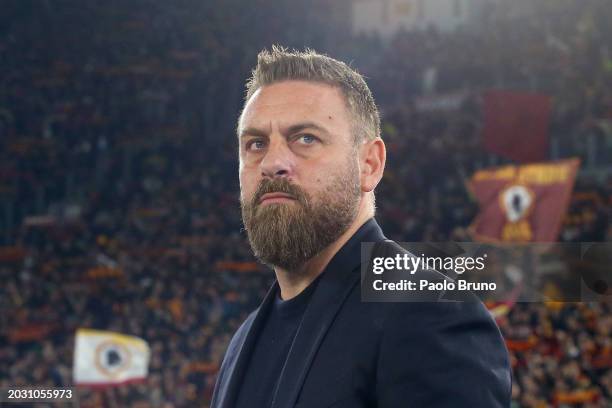 Daniele De Rossi, Head Coach of AS Roma, looks on during the UEFA Europa League 2023/24 knockout round play-offs second leg match between AS Roma and...