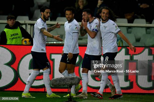 Danilo Cataldi of SS Lazio celebrates a second goal during the Serie A TIM match between Torino FC and SS Lazio at Stadio Olimpico di Torino on...